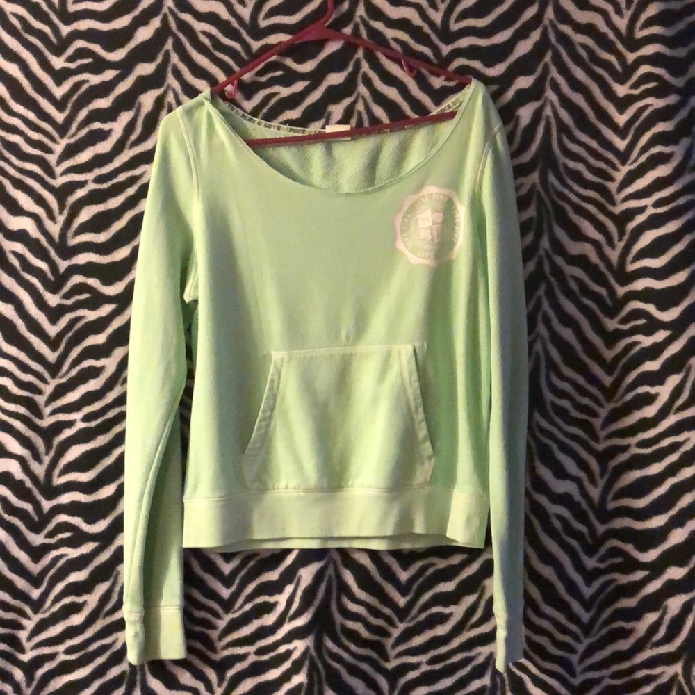 Off the shoulder pink hoodie